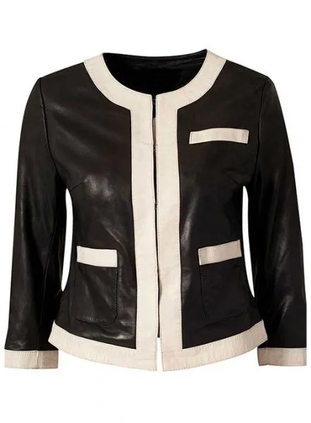 Classic Black and White Leather Jacket