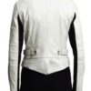 Classic Bold White And Black Leather Jacket