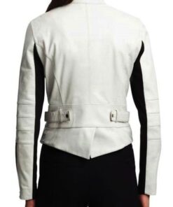 Classic Bold White And Black Leather Jacket