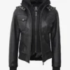 Edinburgh Women's Black Leather Jacket