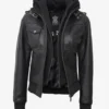 Edinburgh Women's Black Leather Jacket