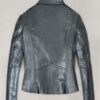 Elegant Grey Biker Leather Jacket