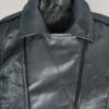 Elegant Grey Biker Leather Jacket