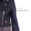Elegant Women Navy Biker Leather Jacket