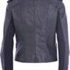 Elegant Women Navy Biker Leather Jacket