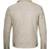 Fernando Men's Beige Real Trucker Leather Jacket