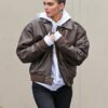 Kendall Jenner Classic Dark Brown Leather Jacket