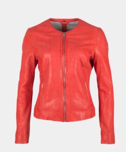 Kendall Womens Red Leather Jacket