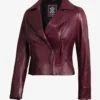 Ramsey Women's Burgundy Leather Jacket