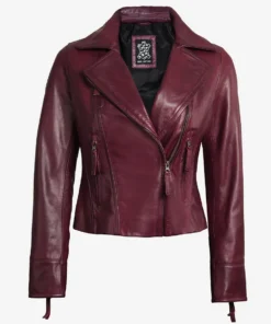 Ramsey Women's Burgundy Leather Jacket
