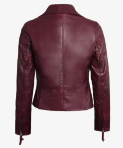 Ramsey Women's Burgundy Leather Jacket