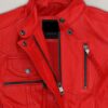 Soft Blood Red Washed and Wax Leather Jacket