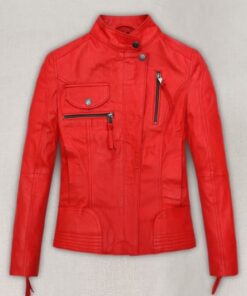 Soft Blood Red Washed and Wax Leather Jacket