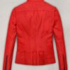 Soft Blood Red Washed and Wax Leather Jacket