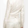 Sophisticated White Leather Jacket