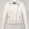 Sophisticated White Leather Jacket