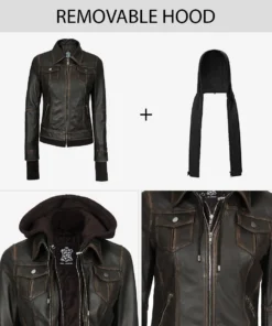 Tralee Dark Brown Women Leather Jacket