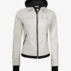 Tralee Women's Bomber Off White Leather Jacket