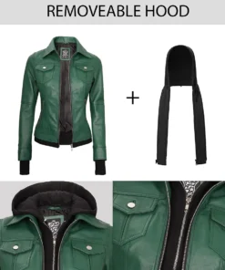 Tralee Women's Green Real Leather Jacket