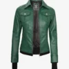 Tralee Women's Green Real Leather Jacket