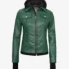 Tralee Women's Green Real Leather Jacket