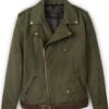 Tweed Leather Green Combo Jacket