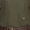 Tweed Leather Green Combo Jacket