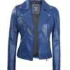 Women Ninfa Moto Style Leather Jacket