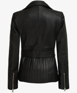 Women's Asymmetrical Black Leather Jacket