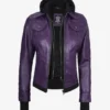 Womens Betty Purple Leather Jacket