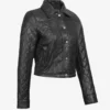 Women's Black Cropped Leather Jacket