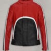 Womens Bold Red and Black Leather Jacket