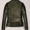 Womens Charlotte Burnt Olive Leather Jacket