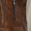 Womens Classic Tan Biker Brown Leather Jacket
