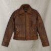 Womens Classic Tan Biker Brown Leather Jacket