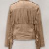 Womens Dusty Beige Suede Leather Jacket