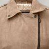 Womens Dusty Beige Suede Leather Jacket