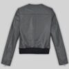 Womens Elegant Grey Biker Leather Jacket