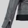 Womens Elegant Grey Biker Leather Jacket