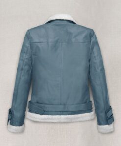 Womens Faux Leather Shearling Biker Jacket