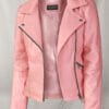 Womens Light Pink Pure Leather Jacket
