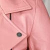 Womens Light Pink Pure Leather Jacket