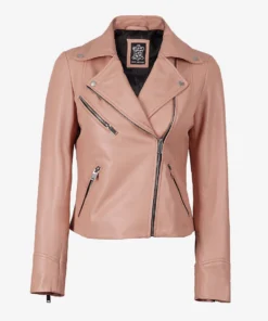 Womens Ninfa Leather Pink Jacket