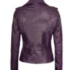 Women's Purple Ninfa Moto Style Leather Jacket