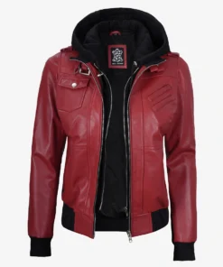 Womens Red Leather Jacket