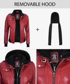 Womens Red Leather Jacket