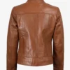 Women's Tan Brown Lambskin Leather Jacket