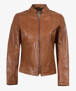 Women's Tan Brown Lambskin Leather Jacket