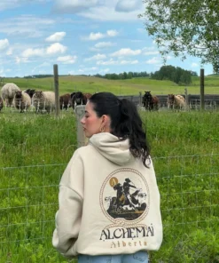 Cream Hoodie in the Countryside
